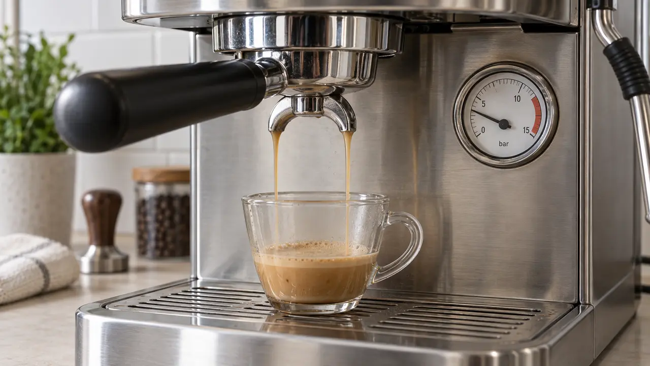 Breville Barista Express producing a fast watery shot at low pressure