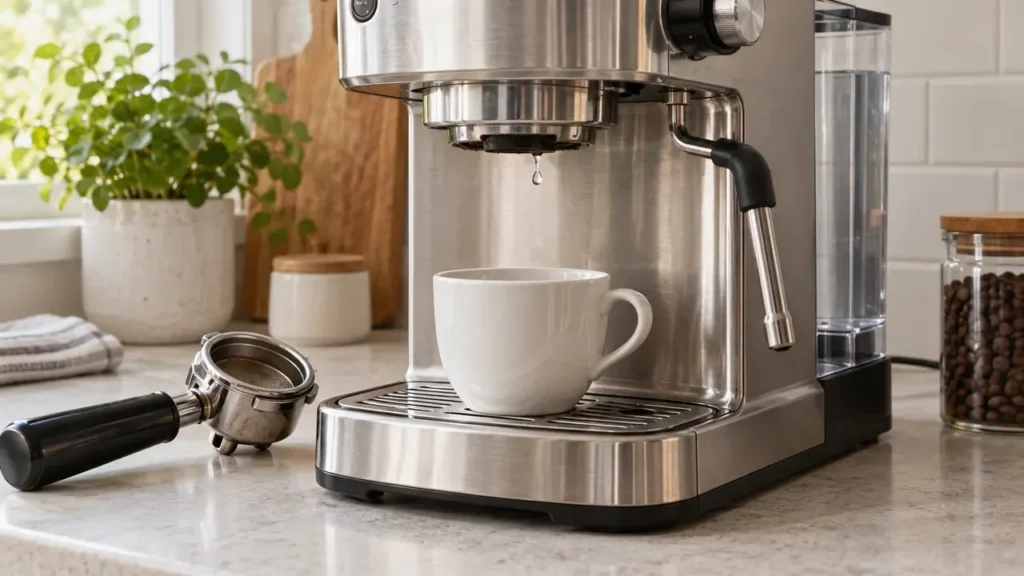 Breville Barista Express group head producing no water with portafilter removed