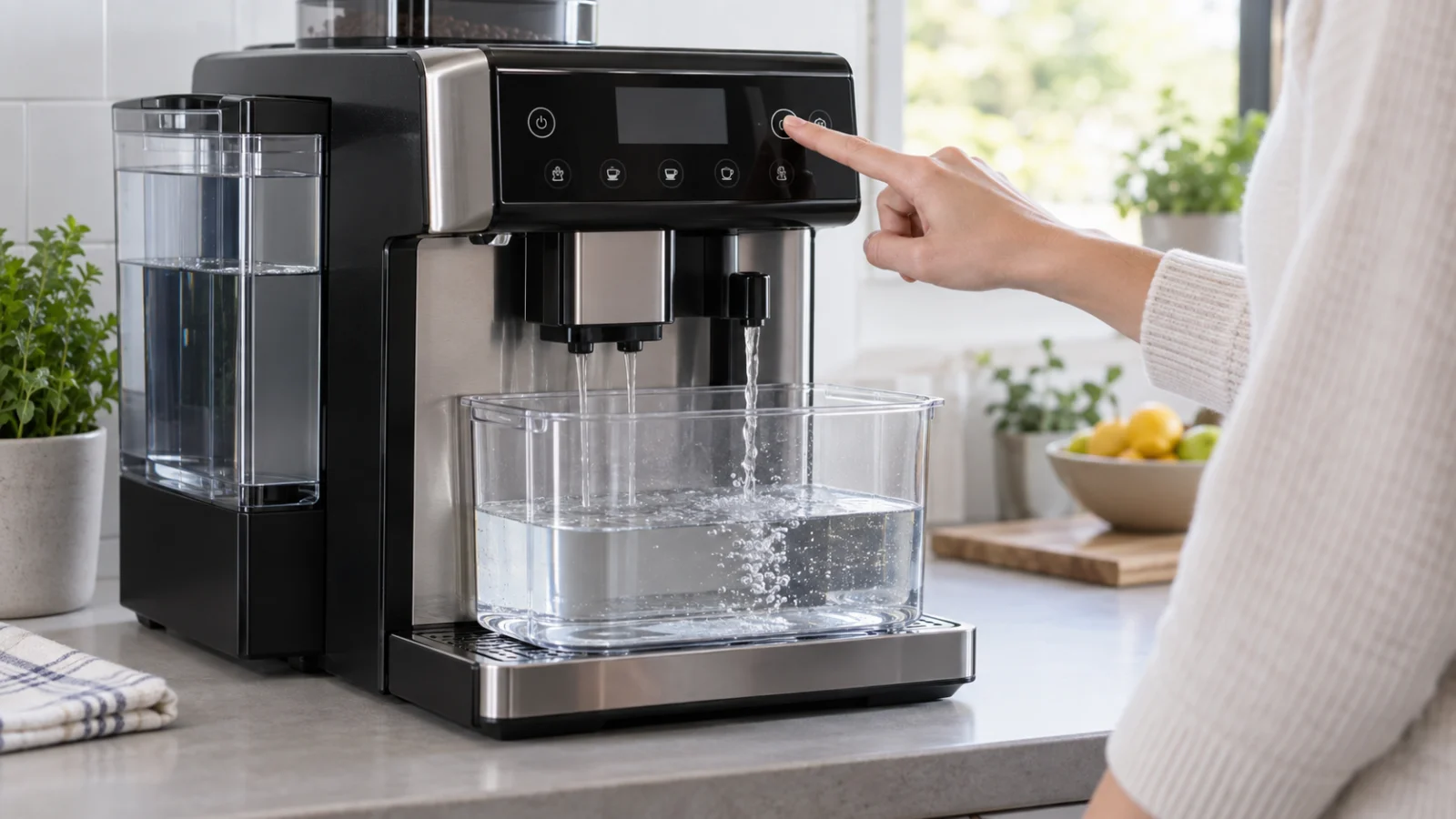 Completing Philips 3200 Calc Clean rinse cycle