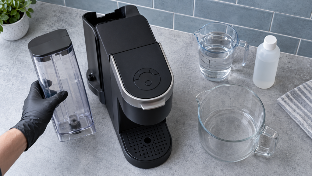 Keurig K-Supreme descaling supplies and removable water reservoir