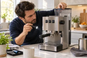 Owner troubleshooting a Gaggia Classic Pro espresso machine
