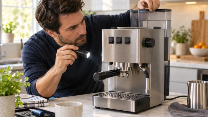 Owner troubleshooting a Gaggia Classic Pro espresso machine