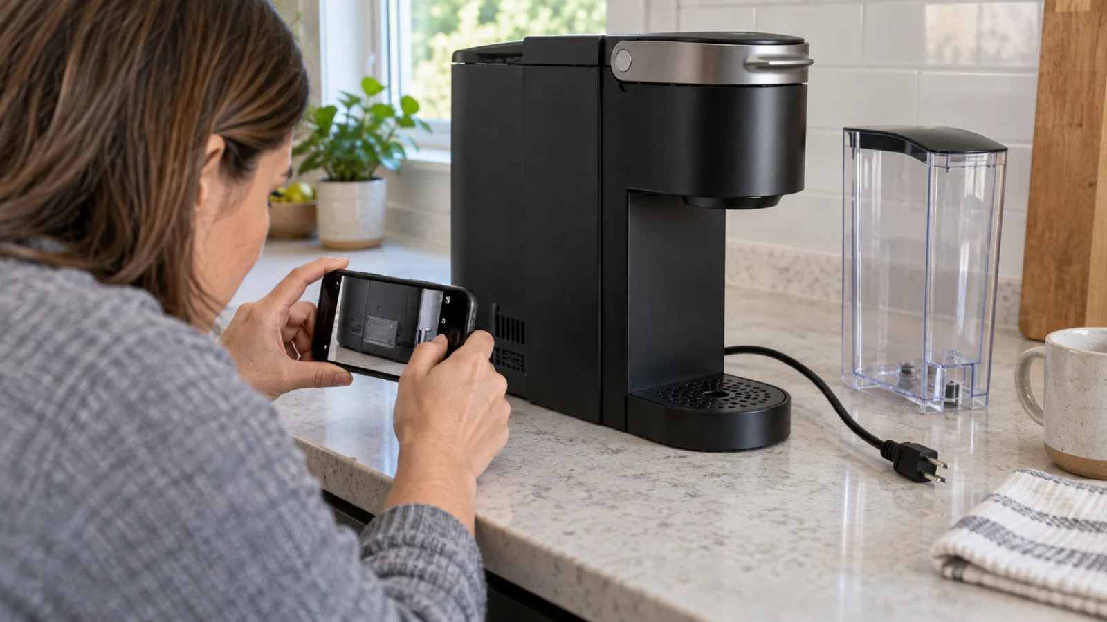 Photographing the serial number before contacting Keurig about a K-Supreme with no power