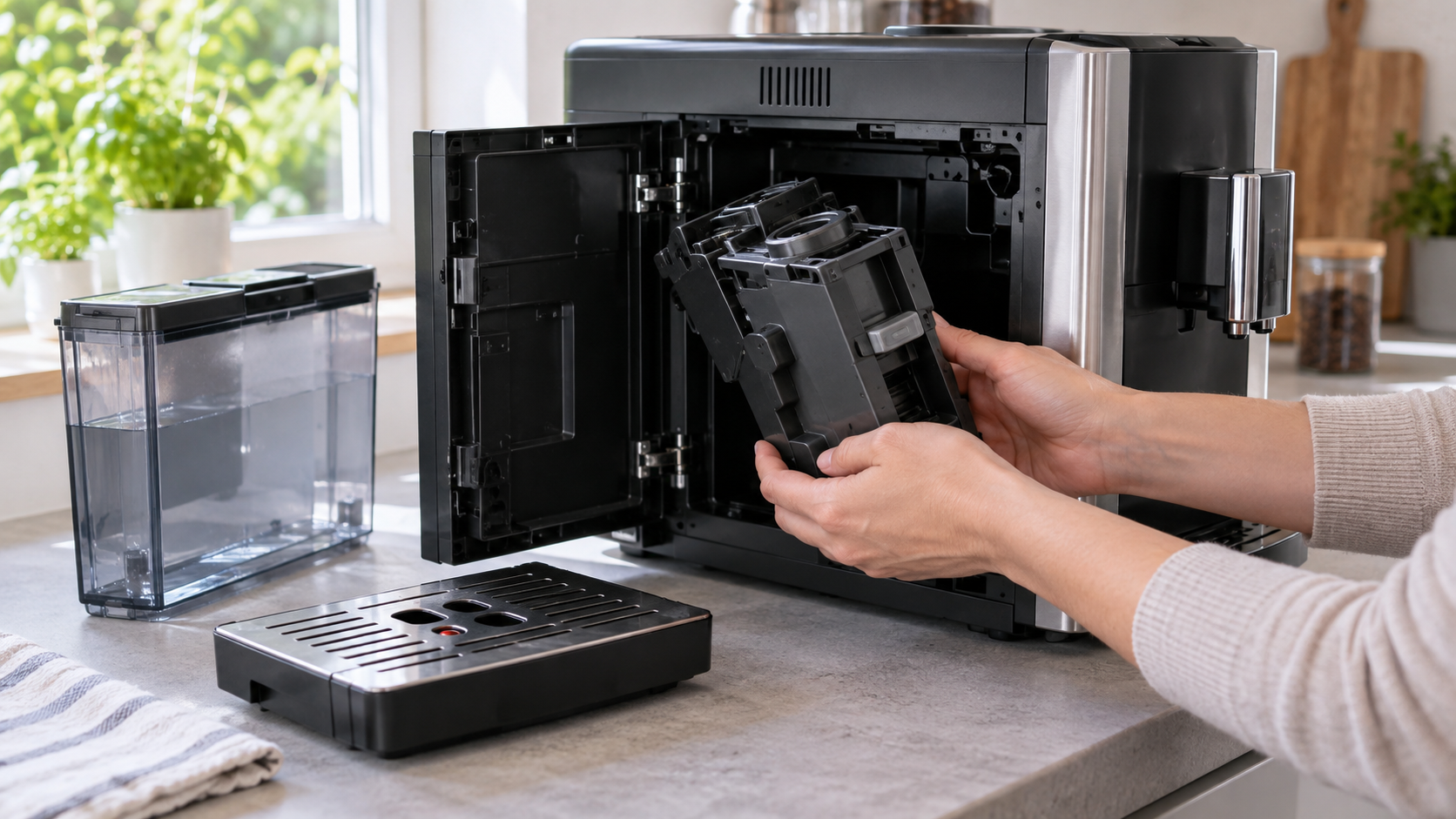 Removing the Philips 3200 brew group for inspection