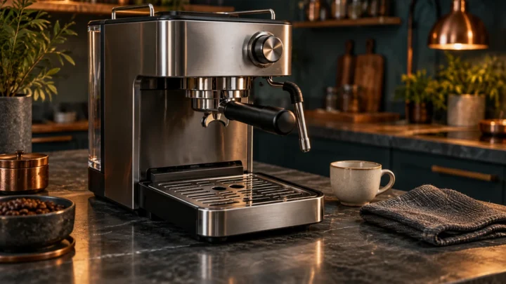 Generic editorial illustration for Breville Barista Express drip tray fills quickly